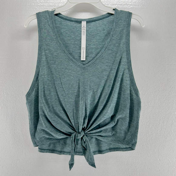 LULULEMON Knot Gonna Fly Tank Top WOMENS 6 Heathered Deep Cove GREEN - Picture 5 of 10